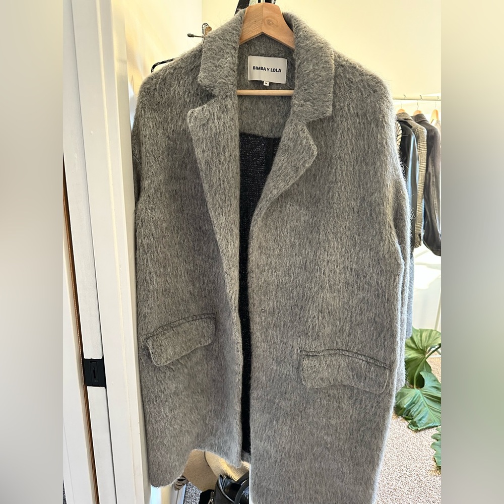 BIMBA Y LOLA mohair grey coat— bought in Spain M